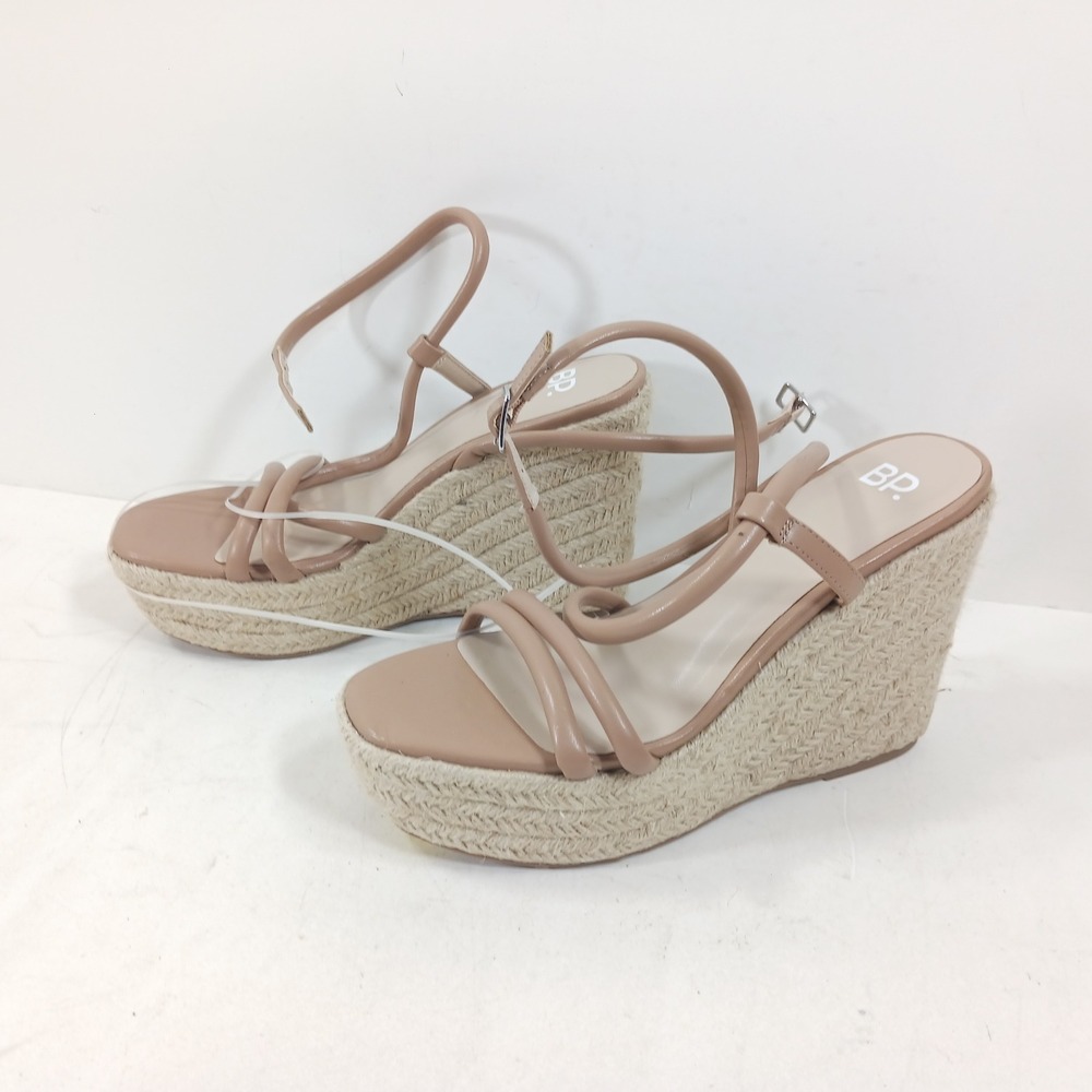 BP Cohan Tan Nude Espadrille Wedge Sandals Platform Strappy 6.5M BPCOHAN-PU - Picture 5 of 8